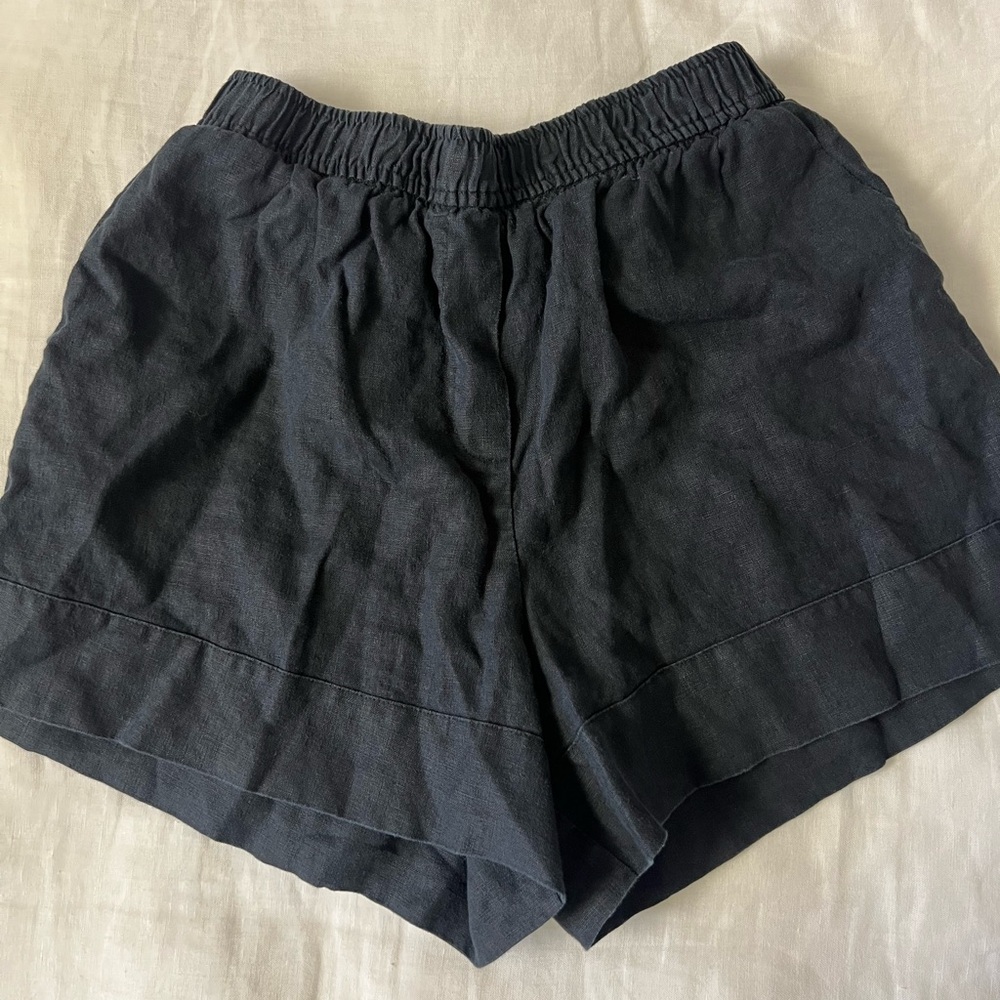 Reformation linen shorts black